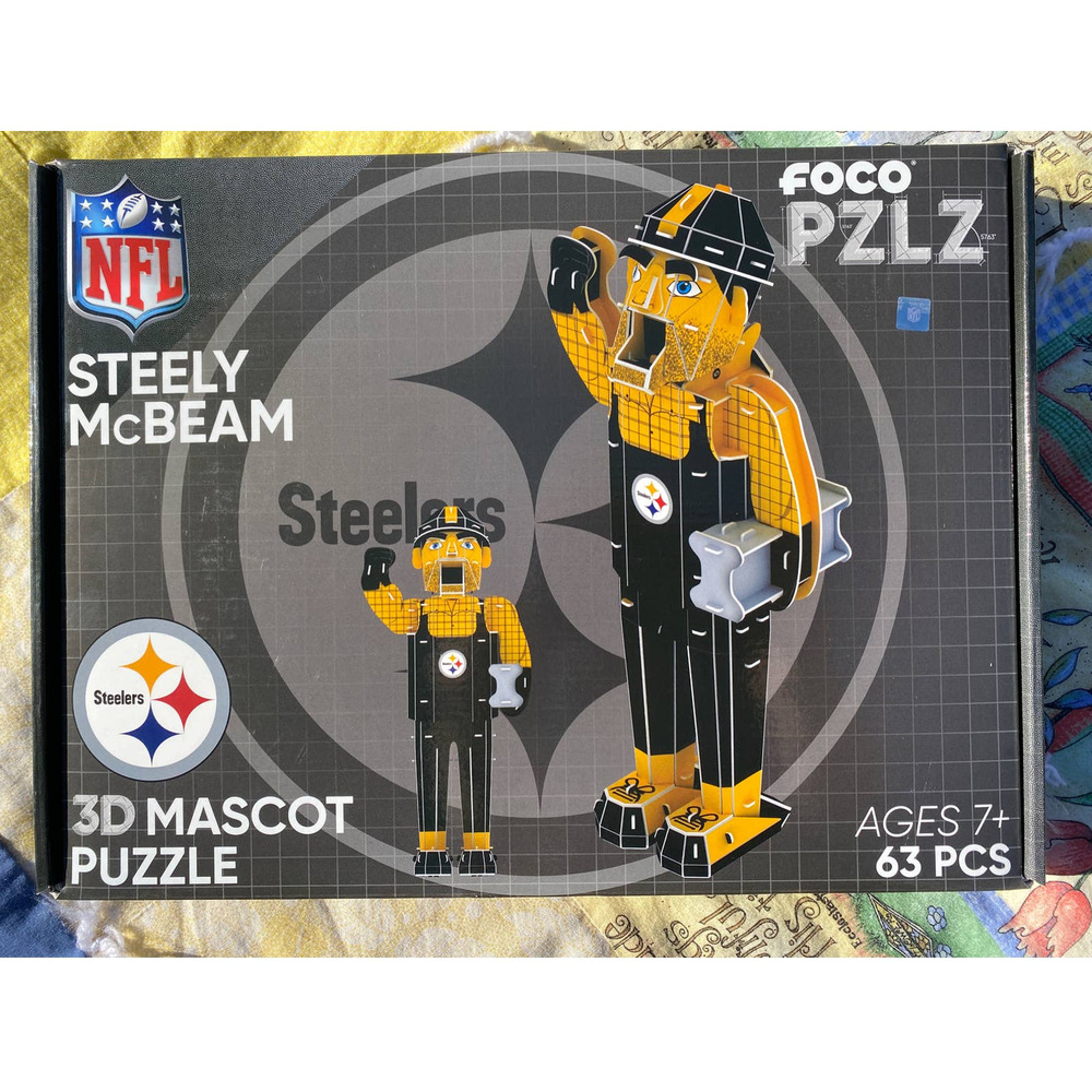 Foco Steely McBeam 63PC PZLZ 3D Pittsburgh Steelers Mascot Puzzle
